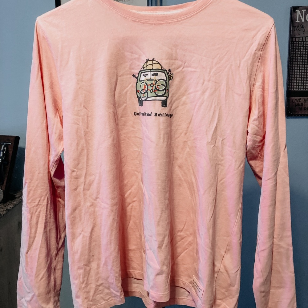 Life is Good Pink long sleeve tshirt